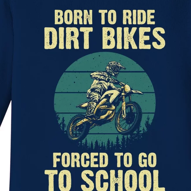 Cute Dirt Bike Art For Motorcycle Dirtbike Racing Baby Long Sleeve Bodysuit