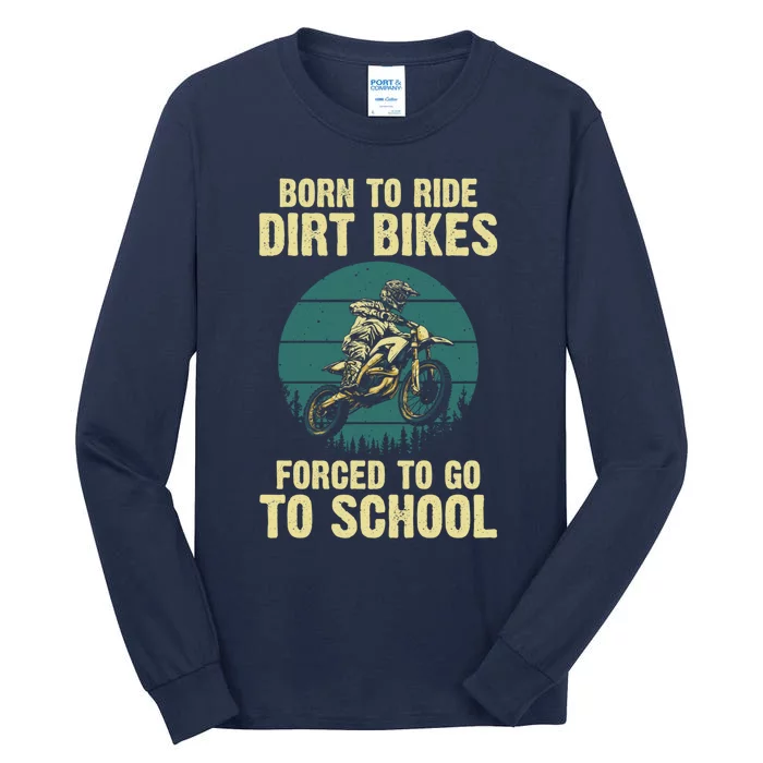 Cute Dirt Bike Art For Motorcycle Dirtbike Racing Tall Long Sleeve T-Shirt