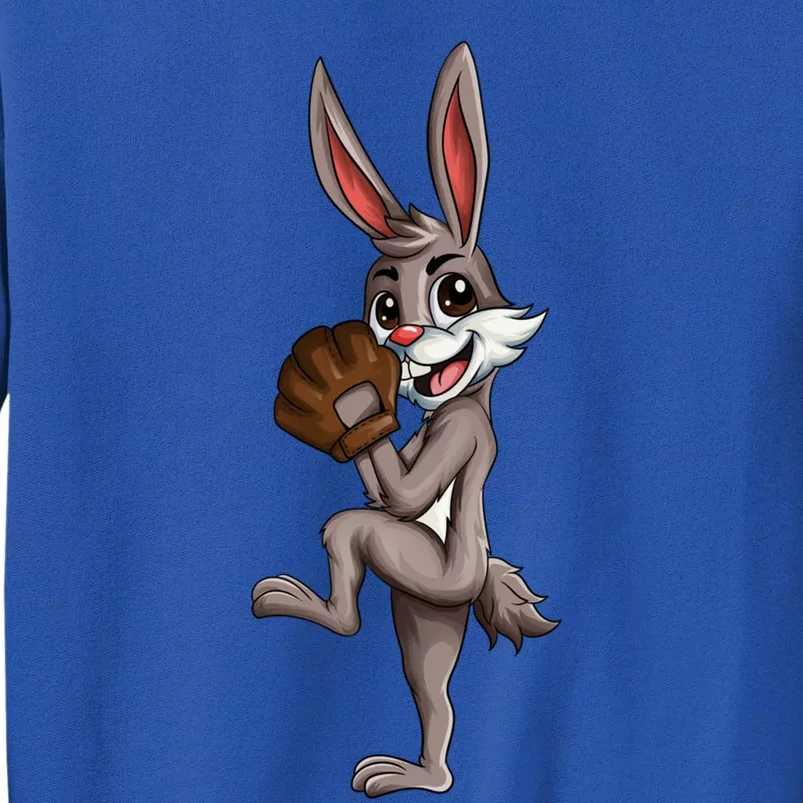 Children's Design Baseball Bunny Easter Bunny With Baseball Great Gift Tall Sweatshirt