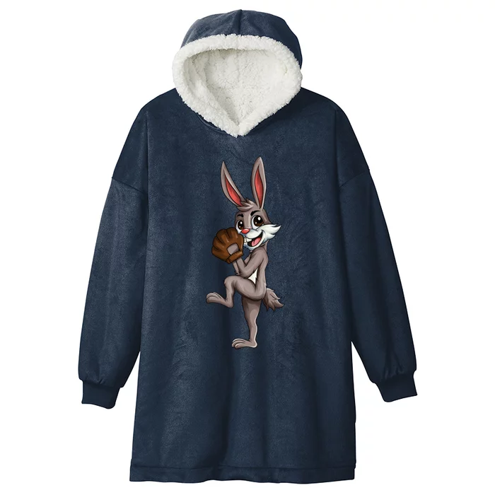 Children's Design Baseball Bunny Easter Bunny With Baseball Great Gift Hooded Wearable Blanket