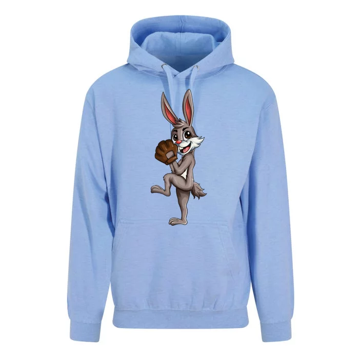 Children's Design Baseball Bunny Easter Bunny With Baseball Great Gift Unisex Surf Hoodie