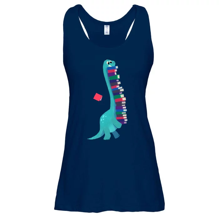 Cute Dinosaur Book Reading Readasaurus Ladies Essential Flowy Tank