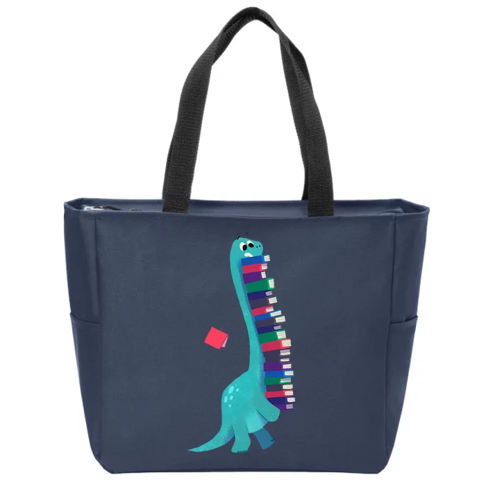 Cute Dinosaur Book Reading Readasaurus Zip Tote Bag