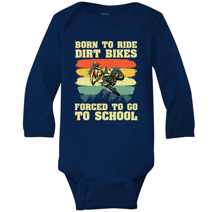 Cool Dirt Bike For Motocross Dirt Bike Lover Baby Long Sleeve Bodysuit