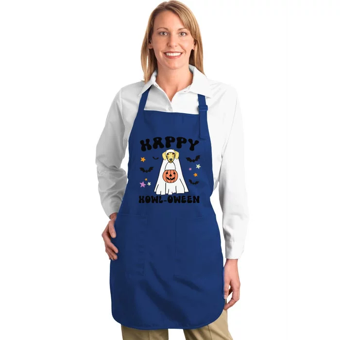 Cream Dachshund Boo Ghost Dog Lover Happy Halloween Full-Length Apron With Pocket