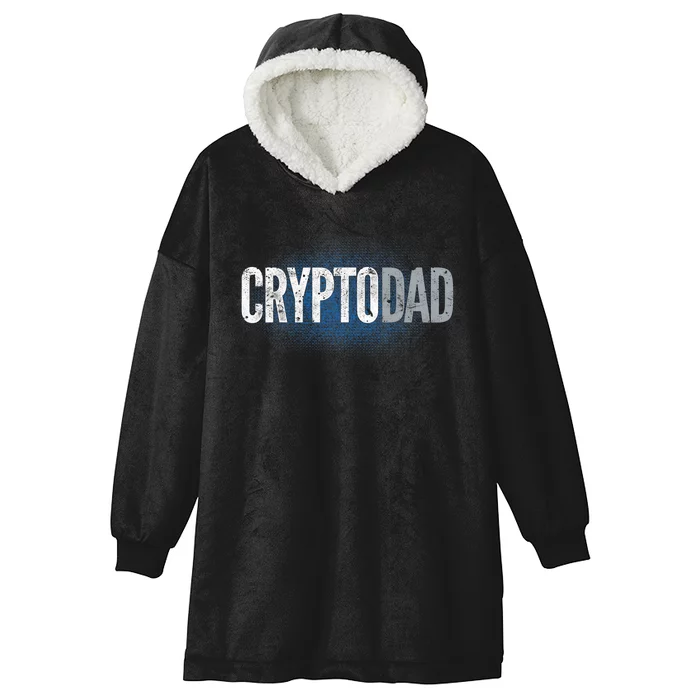 Crypto Dad Bitcoin Cryptocurrency Father Hooded Wearable Blanket