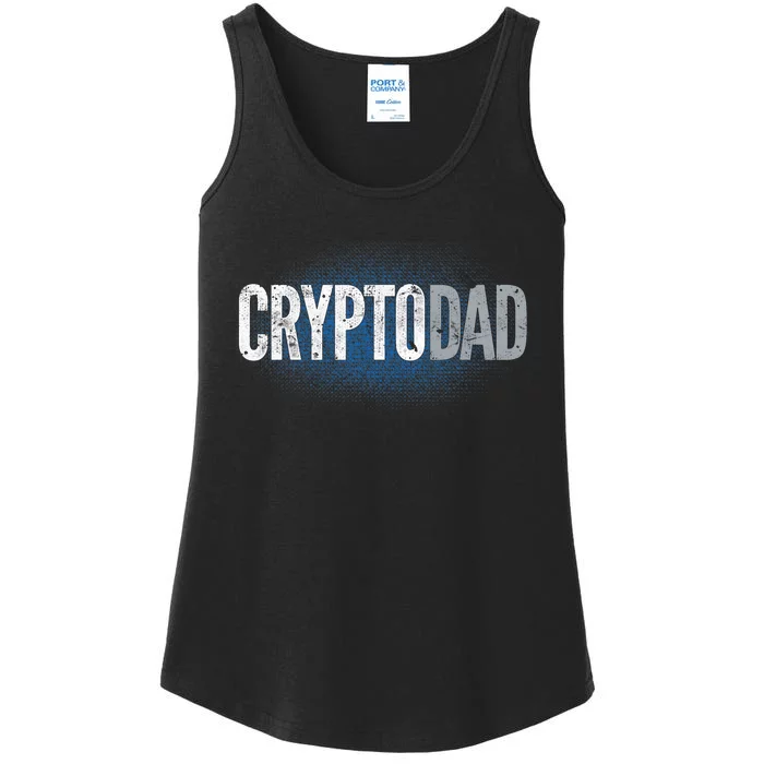 Crypto Dad Bitcoin Cryptocurrency Father Ladies Essential Tank