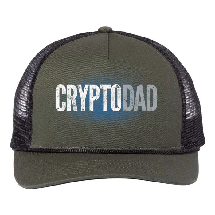 Crypto Dad Bitcoin Cryptocurrency Father Retro Rope Trucker Hat Cap