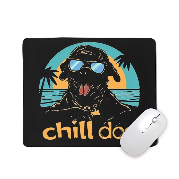 Chill Dog Beach Retro Tropical Summer Surfing Mousepad