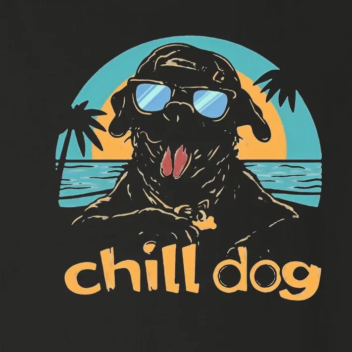 Chill Dog Beach Retro Tropical Summer Surfing Toddler Long Sleeve Shirt