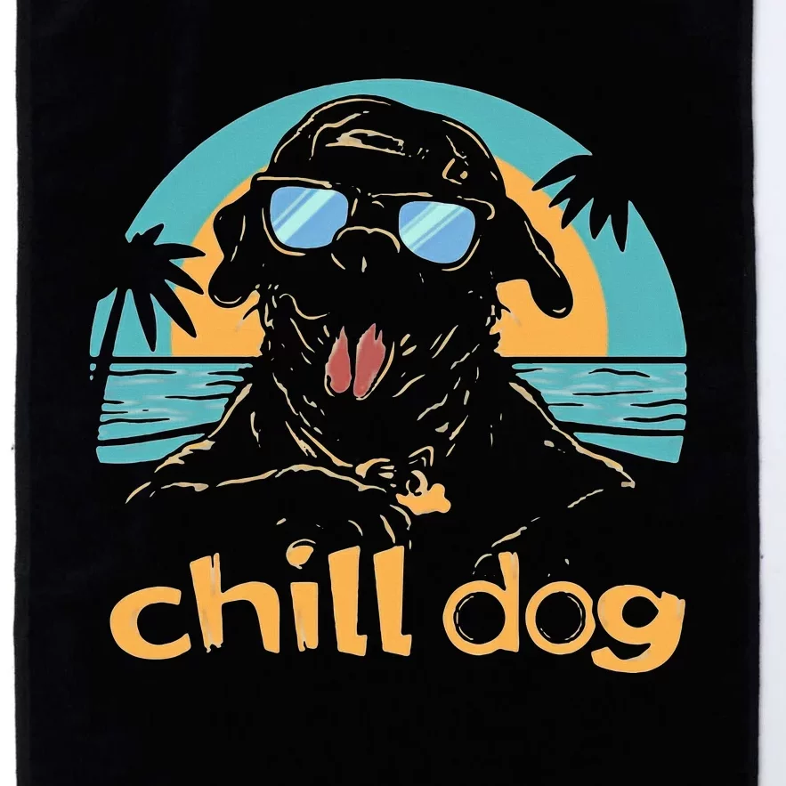 Chill Dog Beach Retro Tropical Summer Surfing Platinum Collection Golf Towel