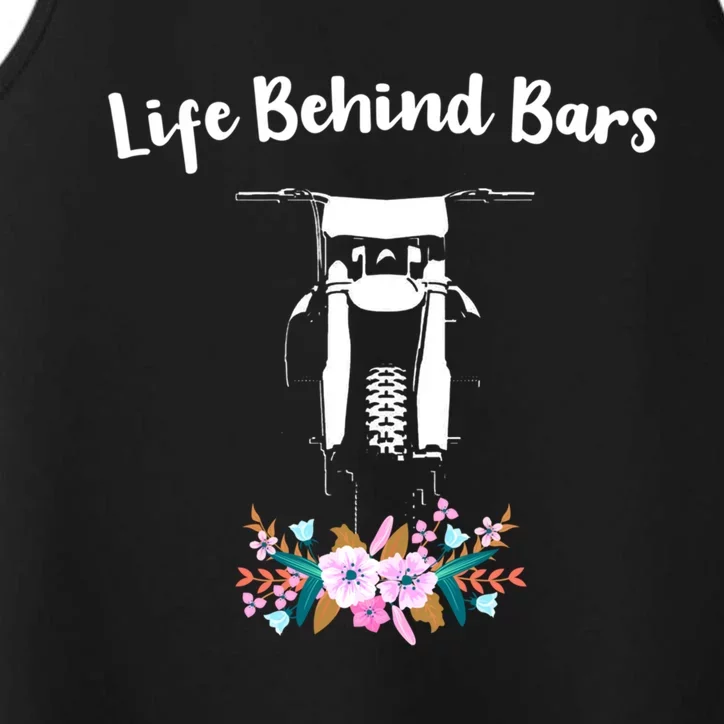 Cute Dirt Bike Floral Life Behind Bars Motocross Gift Performance Tank