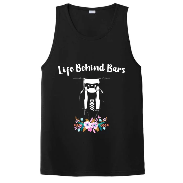 Cute Dirt Bike Floral Life Behind Bars Motocross Gift Performance Tank