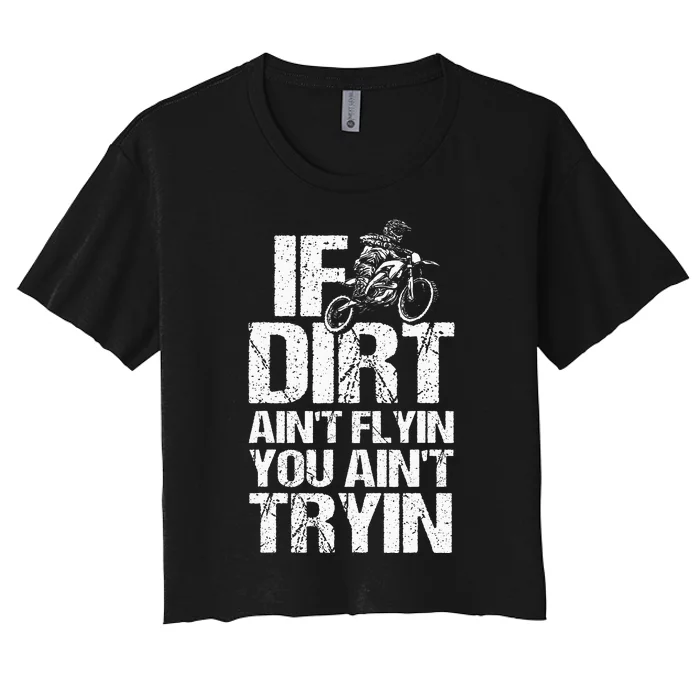 Cool Dirt Bike Art For Dirtbike Motorcycle Racing Women's Crop Top Tee