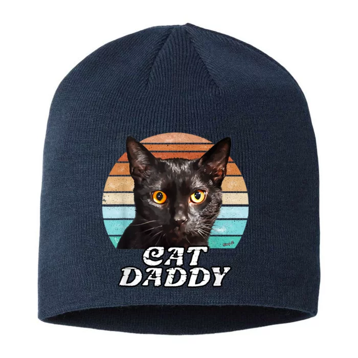 Cat Daddy Black Cat Vintage Eighties Style Cat Retro 8 1/2in Sustainable Knit Beanie