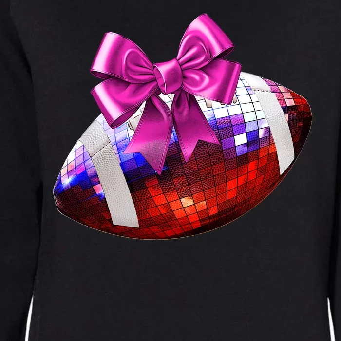 Cute Disco Ball Football Coquette Ribbon Style Womens California Wash Sweatshirt