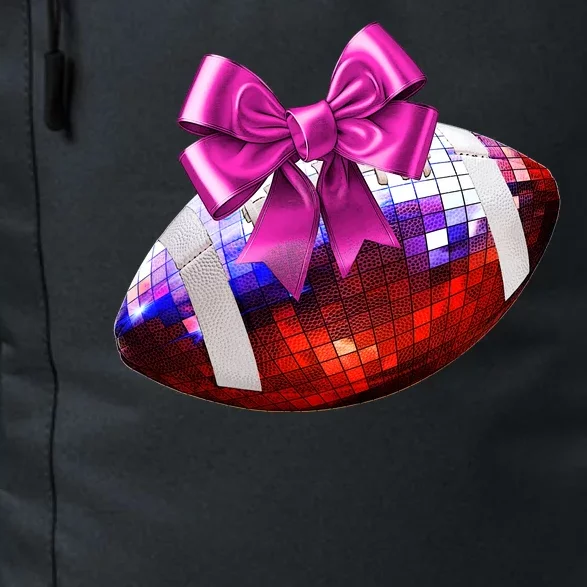 Cute Disco Ball Football Coquette Ribbon Style Daily Commute Backpack