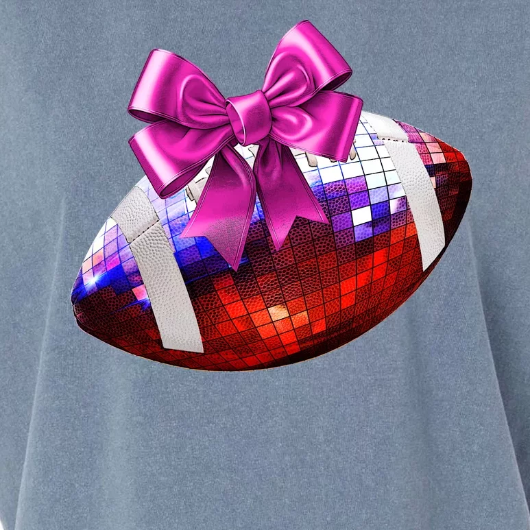 Cute Disco Ball Football Coquette Ribbon Style Garment-Dyed Women's Muscle Tee