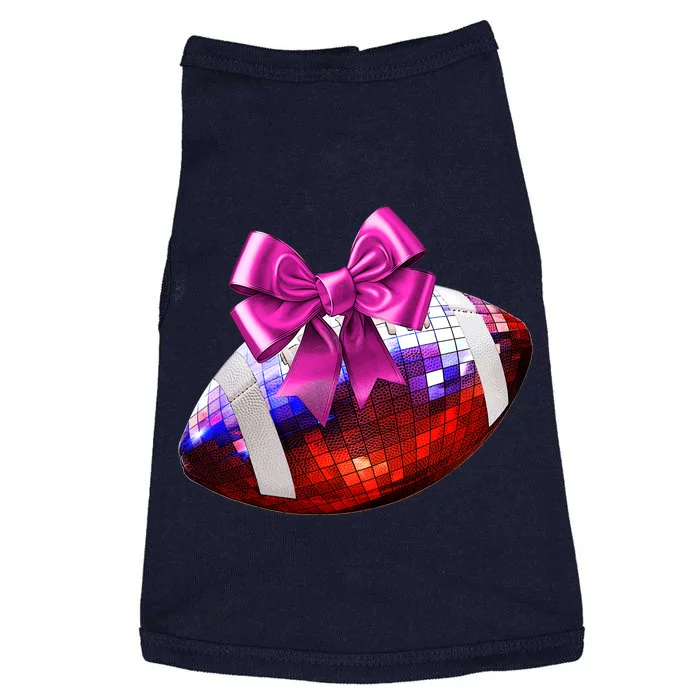 Cute Disco Ball Football Coquette Ribbon Style Doggie Tank