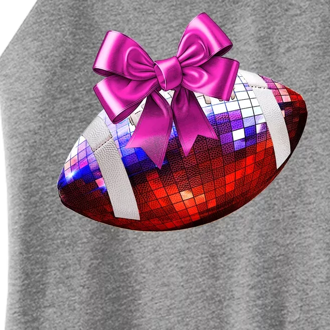 Cute Disco Ball Football Coquette Ribbon Style Women’s Perfect Tri Rocker Tank