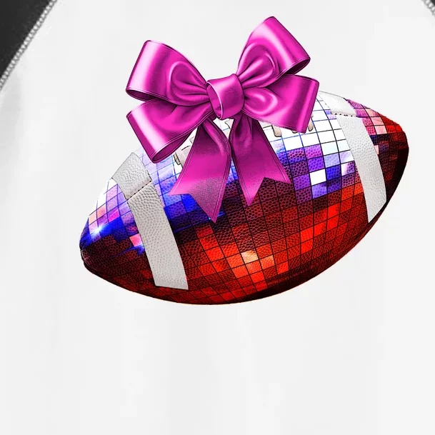 Cute Disco Ball Football Coquette Ribbon Style Toddler Fine Jersey T-Shirt