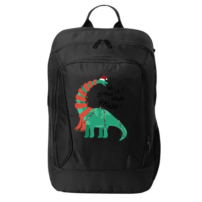 Christmas Dinosaur Brontosaurus Singing Fa Ra Rawr Xmas Gift City Backpack