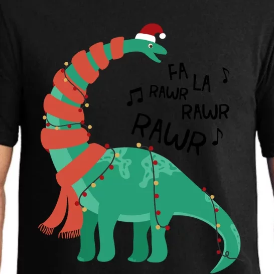 Christmas Dinosaur Brontosaurus Singing Fa Ra Rawr Xmas Gift Pajama Set