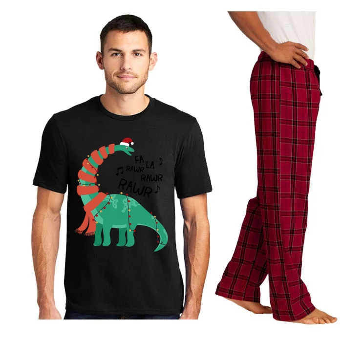 Christmas Dinosaur Brontosaurus Singing Fa Ra Rawr Xmas Gift Pajama Set