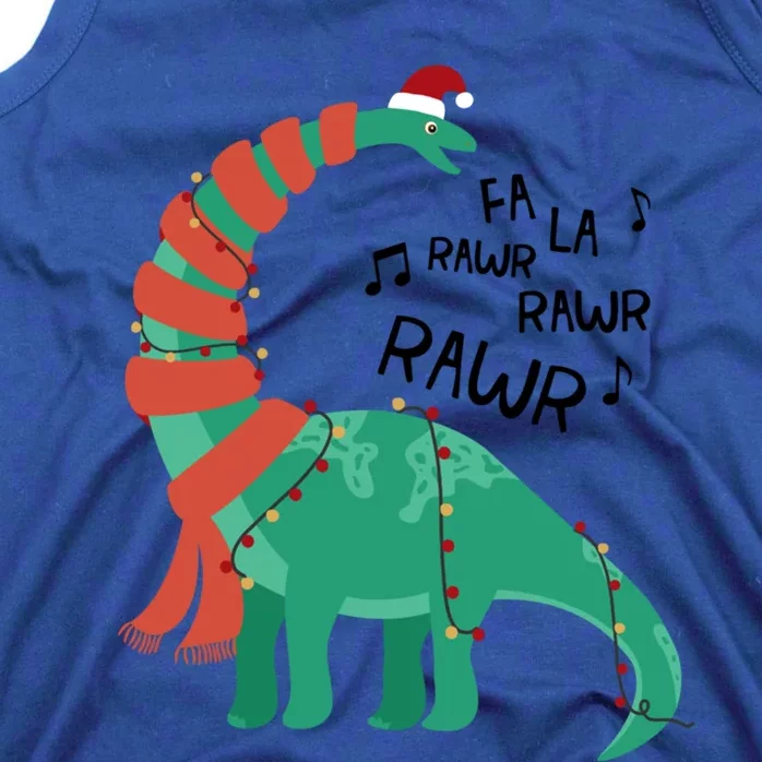 Christmas Dinosaur Brontosaurus Singing Fa Ra Rawr Xmas Gift Tank Top