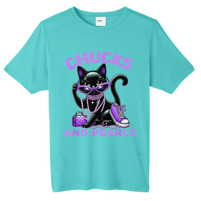 Cute Design Beautiful Black Cat Chucks And Pearls Fashion ChromaSoft Performance T-Shirt