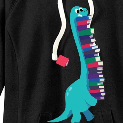 Cute Dinosaur Book Reading Women's Fleece Hoodie