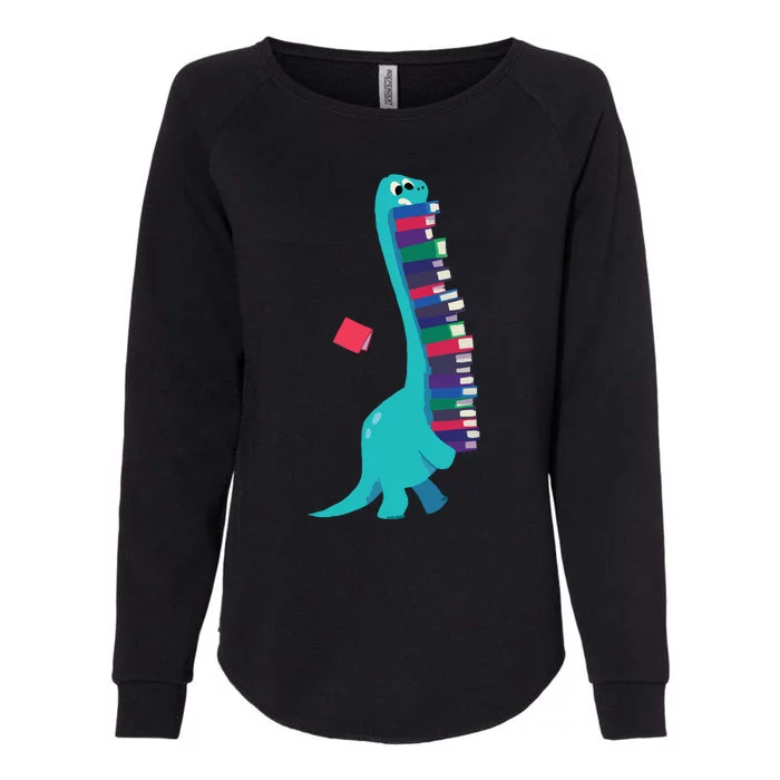 Cute Dinosaur Book Reading Womens California Wash Sweatshirt