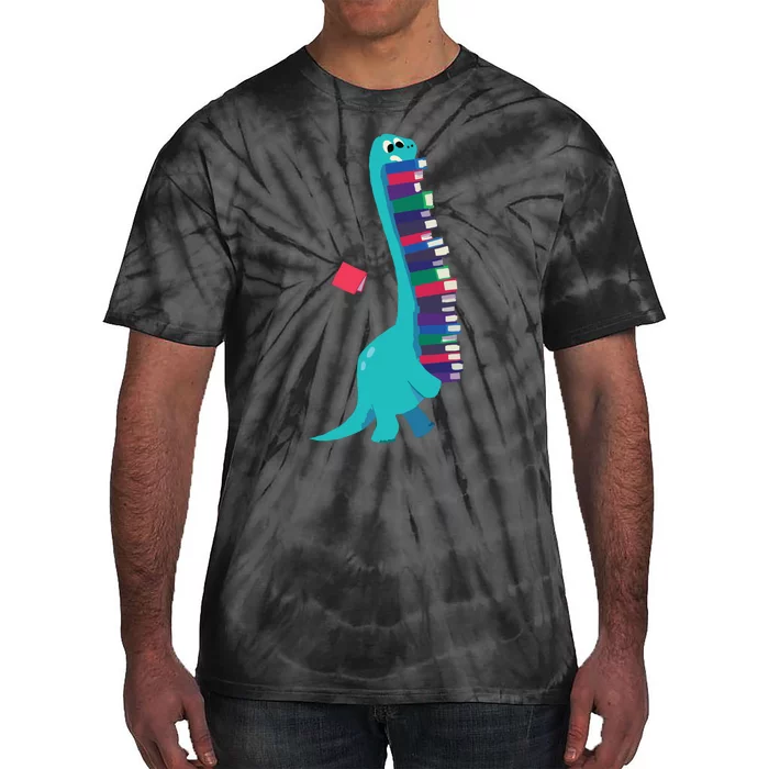 Cute Dinosaur Book Reading Tie-Dye T-Shirt