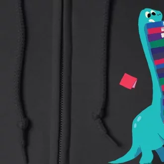 Cute Dinosaur Book Reading Full Zip Hoodie