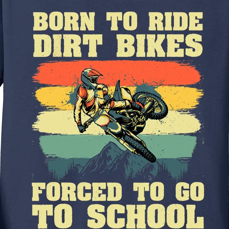 Cool Dirt Bike For Motocross Dirt Bike Lover Kids Long Sleeve Shirt