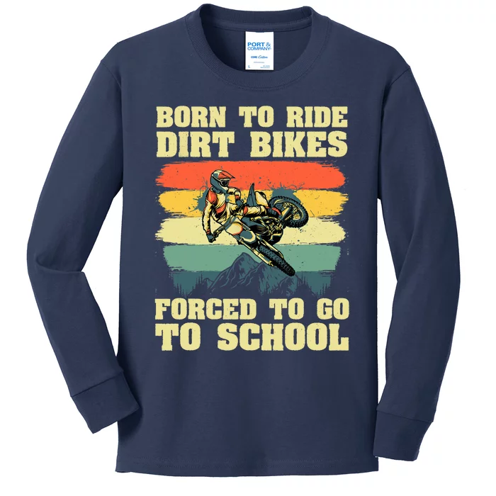 Cool Dirt Bike For Motocross Dirt Bike Lover Kids Long Sleeve Shirt