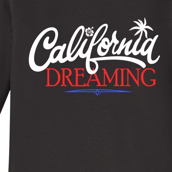 California Dreaming Beaches Surf Vacation Baby Long Sleeve Bodysuit