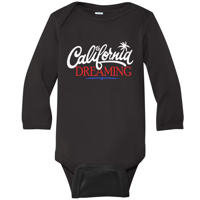 California Dreaming Beaches Surf Vacation Baby Long Sleeve Bodysuit