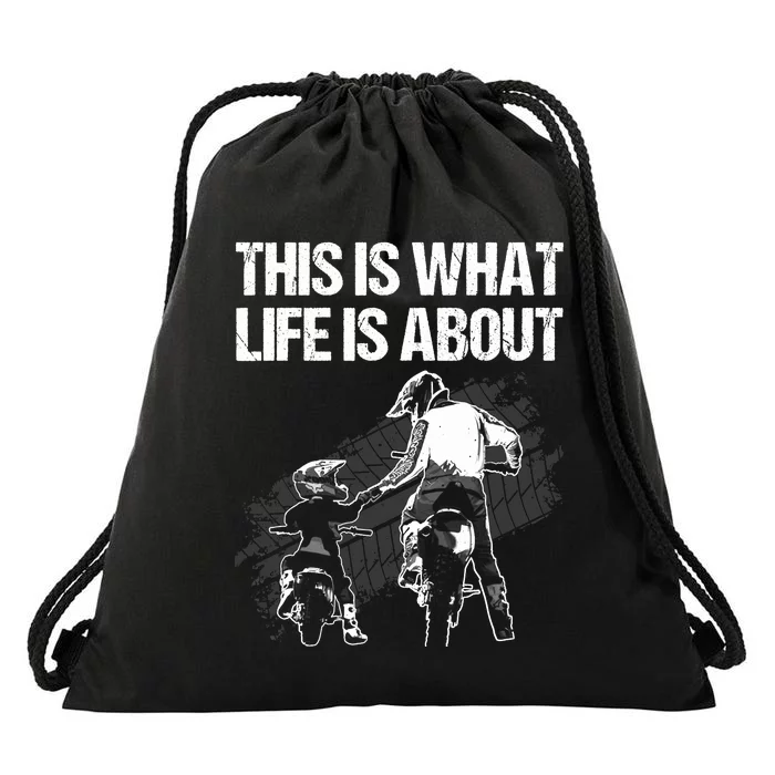 Cute Dirt Bike Art For Father Dirtbike Motorcycle Lovers Drawstring Bag