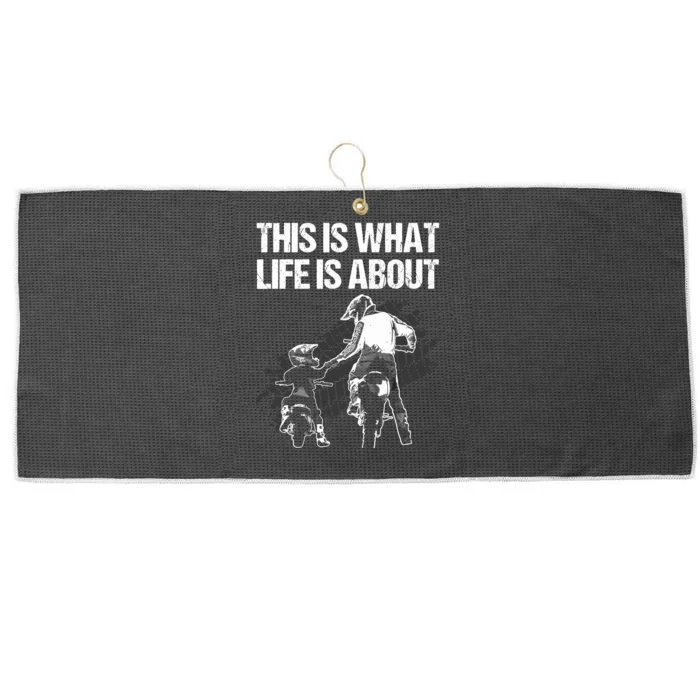 Cute Dirt Bike Art For Father Dirtbike Motorcycle Lovers Large Microfiber Waffle Golf Towel