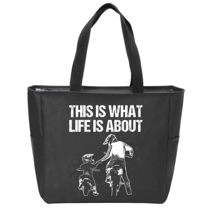 Cute Dirt Bike Art For Father Dirtbike Motorcycle Lovers Zip Tote Bag