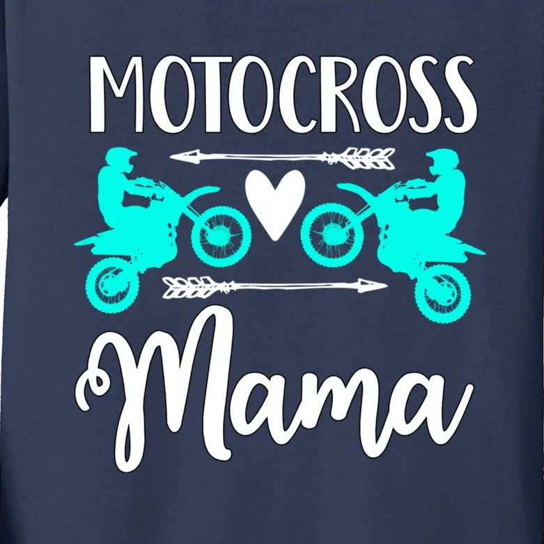 Cute Dirt Bike Motocross Mother Racing Moto Mom Gift Kids Long Sleeve Shirt