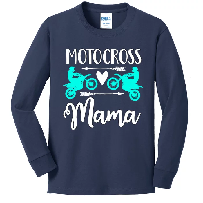 Cute Dirt Bike Motocross Mother Racing Moto Mom Gift Kids Long Sleeve Shirt