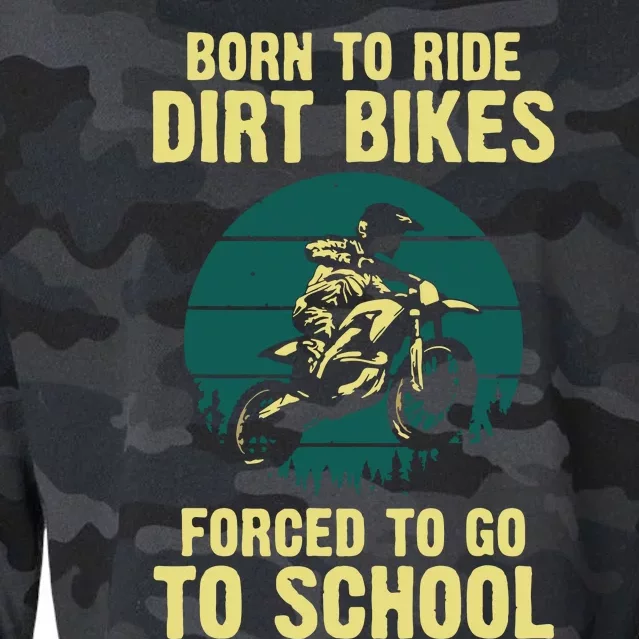 Cute Dirt Bike Art For Men Women Motorcycle Dirtbike Racing Cropped Pullover Crew