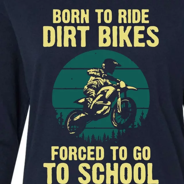 Cute Dirt Bike Art For Men Women Motorcycle Dirtbike Racing Womens Cotton Relaxed Long Sleeve T-Shirt