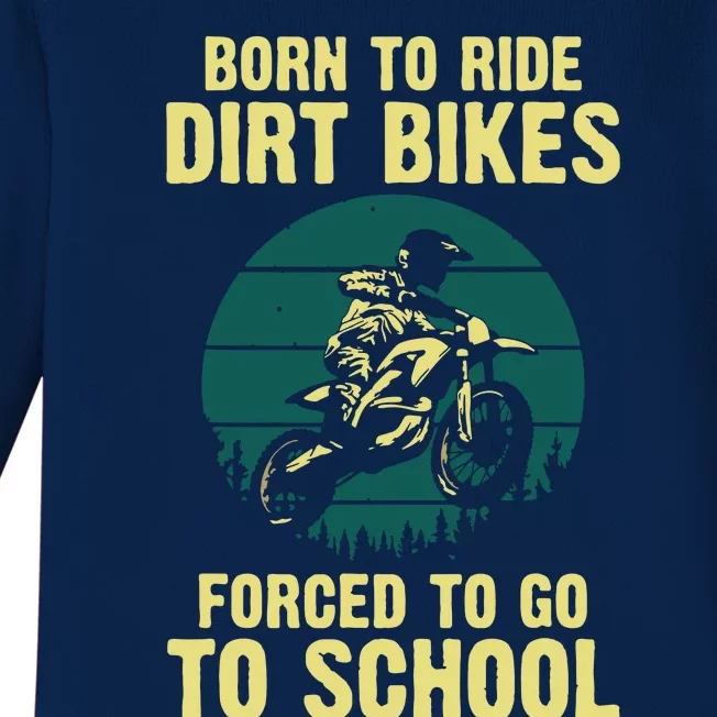 Cute Dirt Bike Art For Men Women Motorcycle Dirtbike Racing Baby Long Sleeve Bodysuit