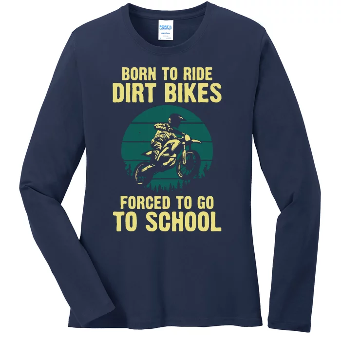 Cute Dirt Bike Art For Men Women Motorcycle Dirtbike Racing Ladies Long Sleeve Shirt