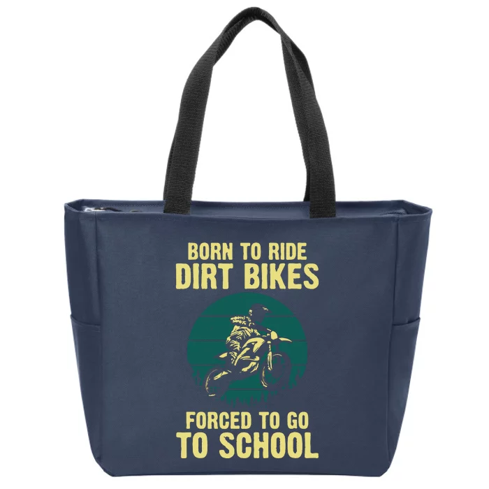 Cute Dirt Bike Art For Men Women Motorcycle Dirtbike Racing Zip Tote Bag