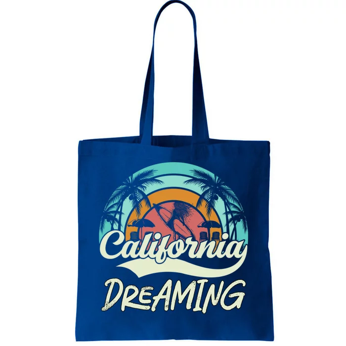 California Dreaming Beach Palm Tree Summer Vacation Surfers Great Gift Tote Bag