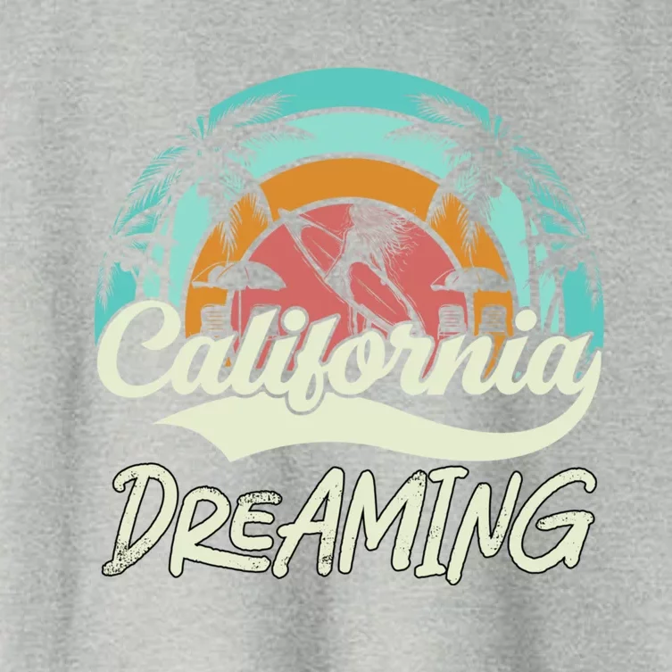 California Dreaming Beach Palm Tree Summer Vacation Surfers Great Gift Women's Crop Top Tee